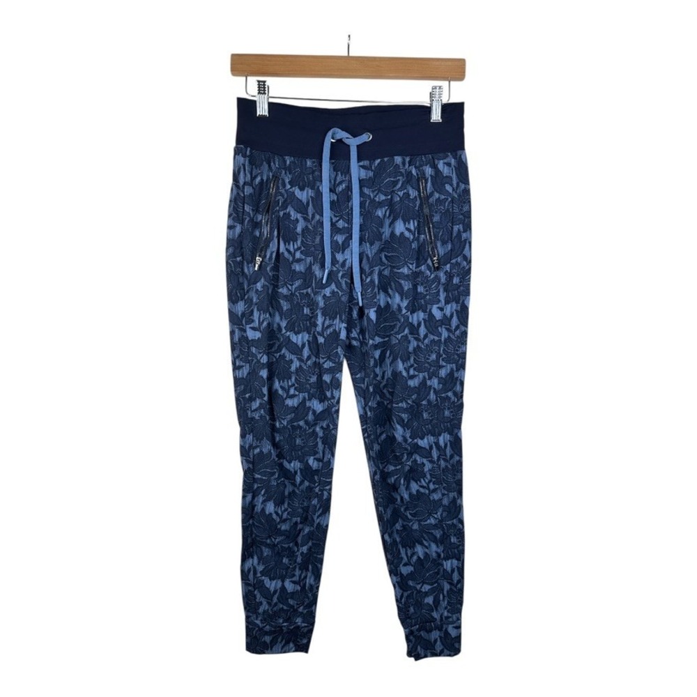Athleta Trekkie North Floral Jogger Pants Women 0 Nylon Pockets Drawcord